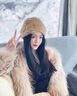 AJLAJK皮草外套女狐狸毛年轻款加厚2022新款仿貉子毛编织皮草外套女短款 奶茶色 XS 实拍图