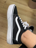 VANS范斯官方 Old Skool Platform酷感黑厚底增高女鞋板鞋 黑色 36.5 实拍图