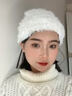 槿城兔毛帽子女秋冬天加厚保暖显脸小韩版冬季毛绒手工皮草毛线帽MM85 白色 均码 实拍图