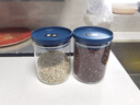 欣美雅 玻璃瓶密封罐厨房储物罐杂粮罐茶叶罐玻璃容器储存罐大容量带盖玻璃罐子 星海蓝中号4只+杯刷+标签 实拍图