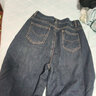 百图betu女装春季新款复古洗水牛仔高腰及地阔腿裤女2401T62 牛仔色 S 实拍图