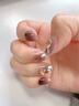 美甲贴片穿戴甲指甲贴中长款新娘显白可拆卸学生短款重复使用成品 暗黑晕染水钻 24片 【短款】 实拍图