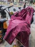 YOUYIFEI电动车雨衣加大加厚防暴雨成人摩托车雨披加长遮脚男士通用骑行 枣红（加厚提花牛津布）单人款4XL(适合中小型车) 实拍图