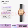 LANZOOM蓝族黑金小方糖手表女满天星时尚轻奢女士手表高级生日礼物送女友 【可代写贺卡】黑色钢琴带 实拍图