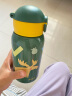FGA富光儿童保温杯316不锈钢带吸管水壶学生宝宝喝水杯双盖杯子绿 实拍图