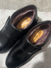 蜻蜓牌冬季棉鞋男士真皮加绒加厚保暖厚底防滑中老年爸爸鞋子高帮皮鞋男 黑色 39 实拍图