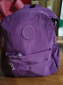 东选双肩包女士新款韩版百搭尼龙布小背包时尚休闲大容量旅行书包 紫色 实拍图