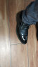 卡帝乐鳄鱼（CARTELO）英伦正装皮鞋男低帮商务休闲皮鞋男士牛皮亮面透气男鞋9326黑色40 实拍图