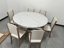 贵妃 可伸缩岩板实木餐桌组合椅小户型饭桌折叠家用圆桌餐厅现代简约 岩板石面 香槟色款 1桌+6椅 实拍图