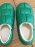 华美健步防水踩屎感按摩居家情侣棉拖鞋轻简保暖舒适秋冬季室内加绒软底棉鞋女款HM2381A绿色36-37码 实拍图