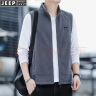 JEEP马甲男2025秋冬季新款休闲纯色无帽立领保暖男士摇粒绒加厚马甲潮 灰色 XL 实拍图