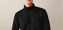 森马（Semir）毛衣男高领内搭冬季毛衫肌理感绞花打底衫针织衫 黑色90001 2XL 实拍图