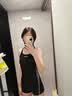 洲克泳衣女连体平角水中健身竞技修身时尚女士118601471-1 黑白色 2XL 实拍图