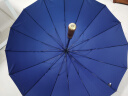 左都（ZUODU）大号雨伞半自动长柄雨伞直杆伞商务伞16骨抗风雨伞超大双人大雨伞 睿智蓝 实拍图