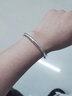 周大生幸运S990银手镯时尚款女年轻款简约可调节送女友生日礼物 圆条素镯-七彩拉丝工艺(约25克) 实拍图