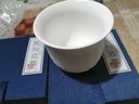 八玺（BAXI）心经百福白瓷浮雕羊脂玉撇口手握茶杯陶瓷品茗杯单主人杯功夫茶具 百福浮雕羊脂玉手握杯210ml 环保装 实拍图