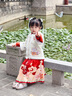 罗蒙汉服女童拜年服冬款明制汉服过年衣服马面裙演出服 米白色套装110 实拍图