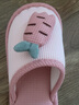 冒嘟嘟儿童卡通可爱棉拖鞋男童女童居家室内地板防滑厚底亚麻布拖鞋 粉色萝卜兔(包头款) 32-33(内长约19.5cm) 实拍图