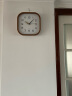 多帝家（DODEKA）日式实木方形挂钟家用客厅卧室大号时尚时钟办公室简约大气石英钟 DOA-20001 实拍图
