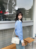 LMK真皮包包女2025新款单肩包女士斜挎轻奢手提小方包送女友生日礼物 喜马拉雅白 送老婆女朋友妈妈情人节生日礼物 实拍图