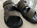 卡帝乐鳄鱼（CARTELO）软皮软底男士凉鞋夏季真皮2024开车两用拖鞋防滑防水防臭沙滩鞋子 灰色 43 实拍图