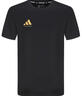 阿迪达斯 （adidas）t恤男夏季运动透气轻薄宽松棉短袖 黑/金（经典款） XL  实拍图