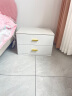 罗森（LUOSEN）床头柜卧室现代简约岩板轻奢烤漆床边柜小户型置物收纳柜纯白50cm 实拍图
