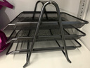 广博（GuangBo）三层金属文件盘/资料架/文件架/办公收纳 金属文件架子多层文件框托盘文件栏办公桌面收纳WZ9305 实拍图