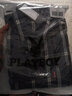 花花公子（PLAYBOY）长袖衬衫男宽松春秋季潮流格子衬衫男士休闲衬衣外套 白色 2XL 实拍图
