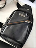 途尊男士胸包2024新款时尚单肩包大容量休闲运动包旅游软皮防水小背包 咖啡色【斜拉链921】 实拍图