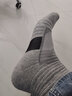 里海狼篮球袜减震加厚运动袜男女秋冬毛巾底户外跑步袜子防滑吸汗透气 灰色中筒（三双装） 实拍图