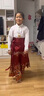 瑜尚臻品马面裙女童长袖春秋季儿童汉服新款古风套装女孩中国风古装 【上衣+红色凤仪裙（加项链）】 150cm 实拍图