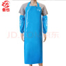 者也 TPU围裙 防水防油污耐酸碱劳保工作围腰 30丝蓝色围裙+袖套 实拍图