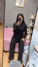 健卡丹秋冬季新款长袖打底衫女加绒加厚半高领保暖上衣修身显瘦打底衫女 春秋款 黑色 L 适合90-120斤 实拍图