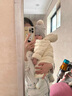 babylove【清仓】婴幼儿连体衣轻薄新生儿羽绒服冬季三防宝宝哈衣连帽爬服 米白色 100cm 实拍图