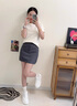 珂卡芙（KEKAFU）厚底板鞋女鞋子2024秋新款女鞋透气增高鞋子百搭时尚爆款小白鞋 米黑 37 实拍图
