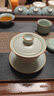 青澹汝窑盖碗三才茶杯功夫茶景德镇茶碗纯手工冰裂釉茶具望月盖碗 实拍图