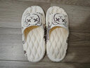 安尚芬夏凉拖鞋男时尚户外穿运动居家舒适浴室防臭防滑软底拖鞋女情侣鞋 白色(XX熊) 38-39 【适合37-38】 实拍图