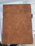 三木a4笔记本子超大加厚高档商务黑皮大号皮面记事本软硬超厚工作会议记录皮质本子大学生简约日记本 A4-360页/本-棕色 实拍图