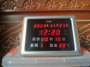 虹泰（HoTai）挂钟万年历电子钟客厅电子日历挂钟创意简约家用电子钟表188-228 A129-02黑(23x17cm) 实拍图