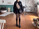 狄德拉大码女靴41一43长筒靴女秋冬厚底粗腿骑士靴胖mm大筒围v口高筒靴 黑色绒里(加加肥筒) 37 (235mm) 标准码 实拍图