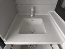 IVIENAIISH正方形平底台下盆卫生间嵌入式洗手盆单面盆小尺寸阳台陶瓷洗脸盆 平底正方形45*45+纯白抽拉龙头全套 实拍图