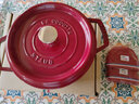 珐宝（staub）法国进口珐琅铸铁锅平底双耳煲汤锅炒锅炖锅煲饭煮锅电磁炉 酒红 20cm 实拍图