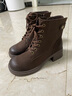 百丽（Belle）户外时尚羊皮马丁靴女商场同款舒适短靴3NW40DD5 棕色-单里 35 (225mm) 实拍图
