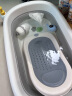 iuu婴儿洗澡盆 可折叠宝宝浴盆大号 洗澡神器躺托浴架新生儿童用品 【北欧灰】单盆 实拍图