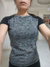 徽昂运动套装女瑜伽服套装跑步运动服健身服速干衣t恤短袖长裤灰色M 实拍图