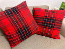 无印良品（MUJI）棉法兰绒靠垫 抱枕可拆洗 红色格纹 55×59cm 实拍图