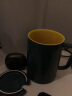 无泥（WUNI） ins北欧莫兰迪马克杯子带盖勺简约哑光撞色陶瓷创意奶茶家用水杯 烟灰蓝-宝马杯 配盖勺 晒单实拍图