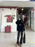 POUM美式高街修身微喇休闲裤男女工装迷彩裤情侣裤喇叭多口袋裤子男 BLMFS-8279迷彩色 XL 实拍图
