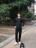 顶峰保罗（Dingfengbaoluo）长袖T恤男春季百搭时尚提花卫衣宽松潮流上衣服JE2221黑色XL 实拍图